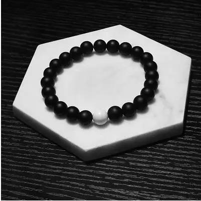 2 шт./компл. пара дистанционный браслет классический натуральный камень белый и