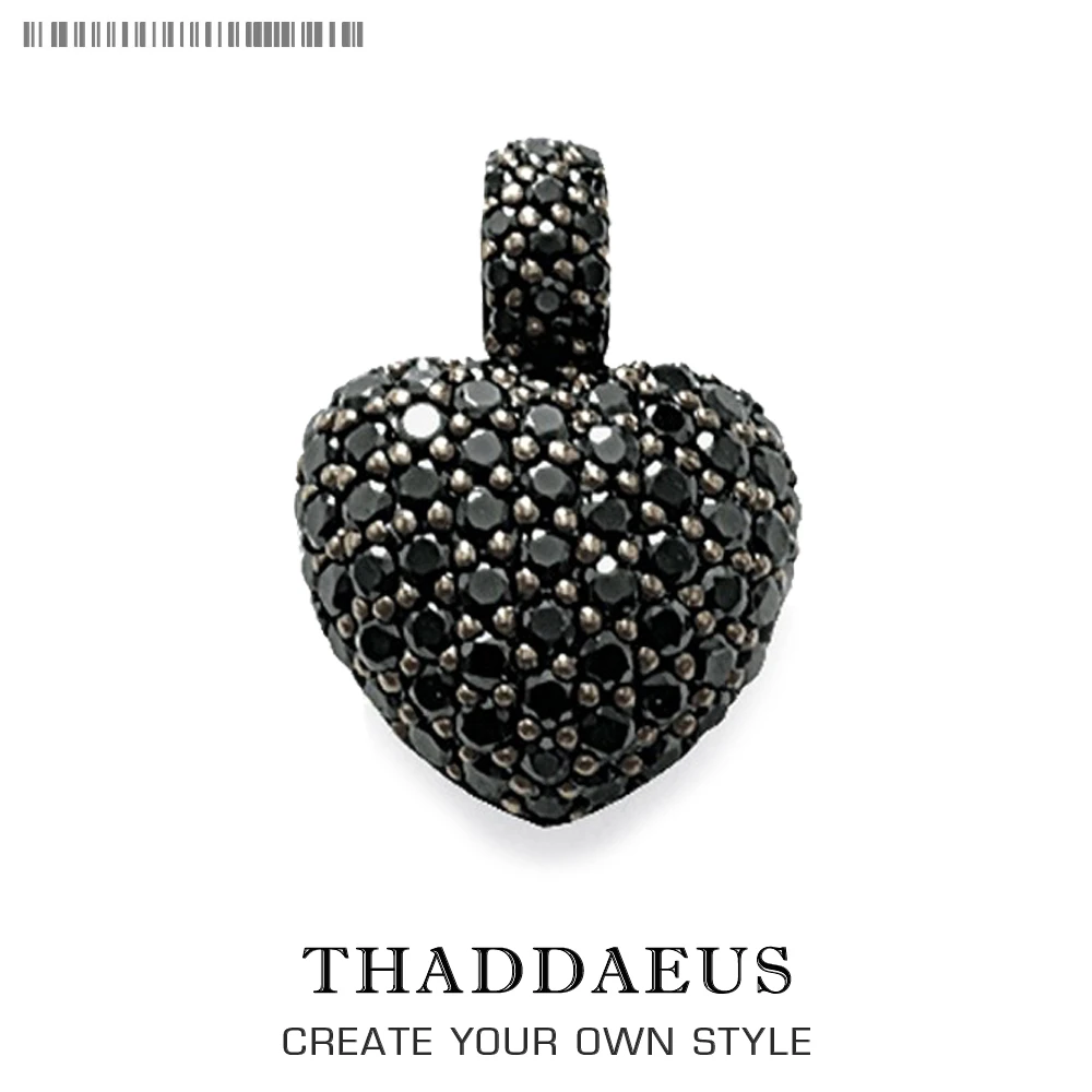 Подвеска в виде черного сердца модная новинка зимы 2019 модное блестящее ювелирное