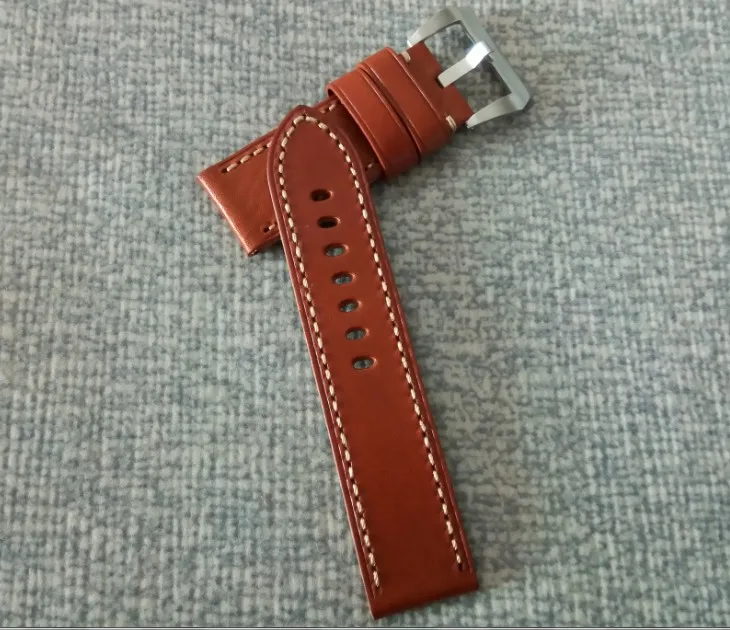 26 мм Высококачественный коричневый ремешок для часов из коровьей кожи с пряжкой