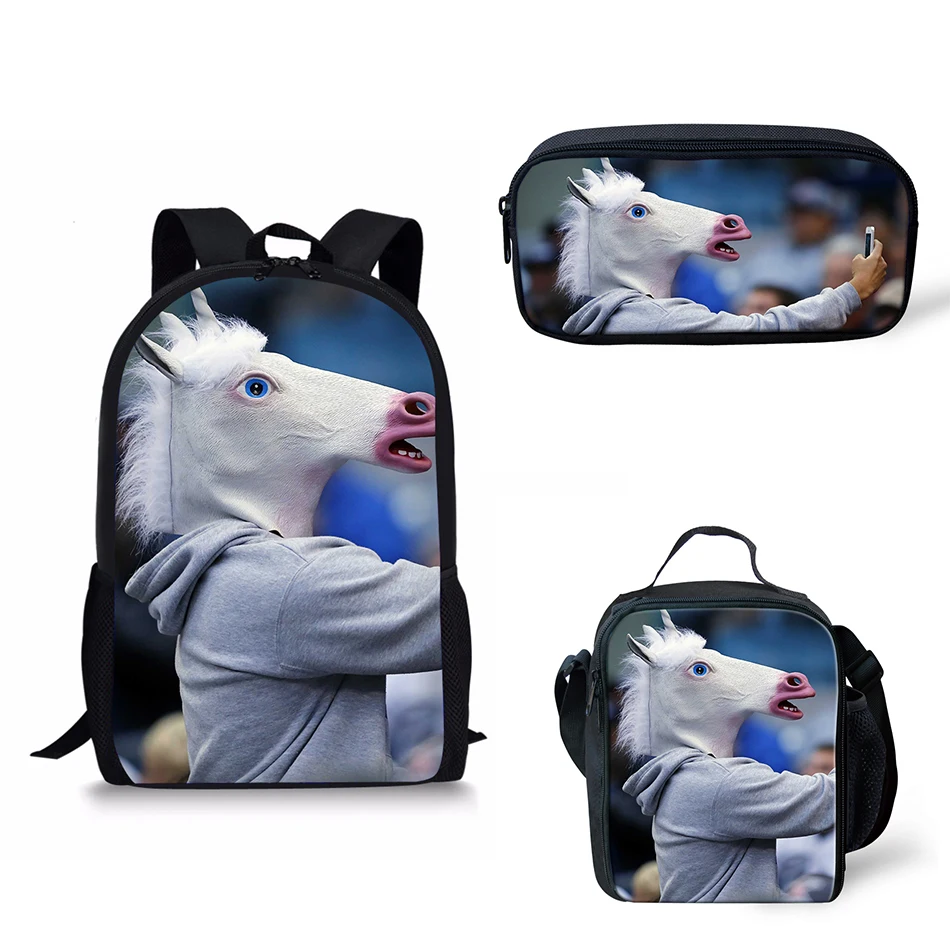 LMLY0105CGK Новые сумки, комплект из 3 предметов, школьная сумка с единорогом для девочек, рюкзак на молнии, школьная сумка, комплекты для девочек-подростков, пеналы для книг - Цвет: LMLY0105CGK
