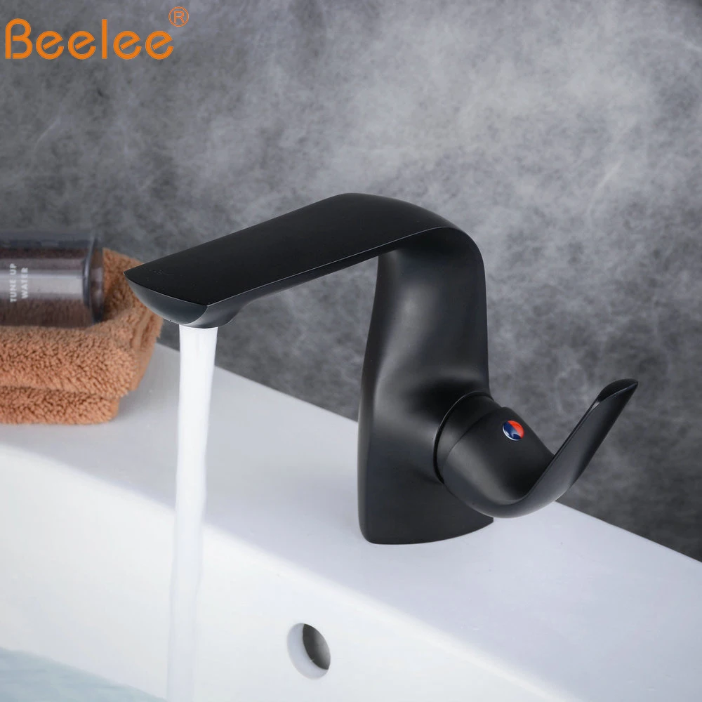Beelee Oil Rubbed Black Bathroom Basin Sink Vanity Faucet Deck Mounted Mixer Taps with Widespread Hole Cover Plate BL7522B | Обустройство