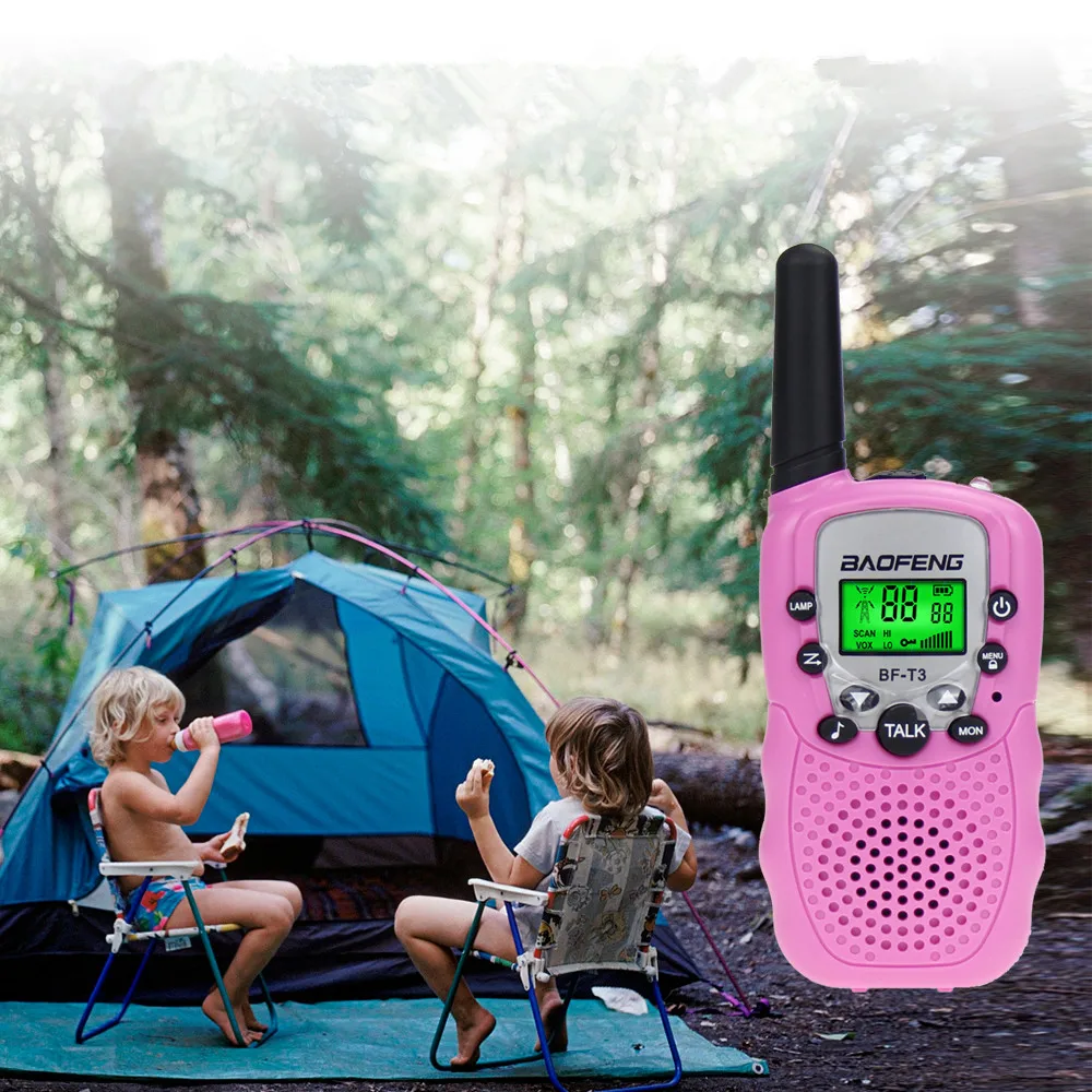 2 предмета Baofeng BF-T3 иди и болтай Walkie Talkie мини Портативный детские игрушки двухстороннее радио УВЧ 462-467 МГц 8 канальный ручной Woki Токи