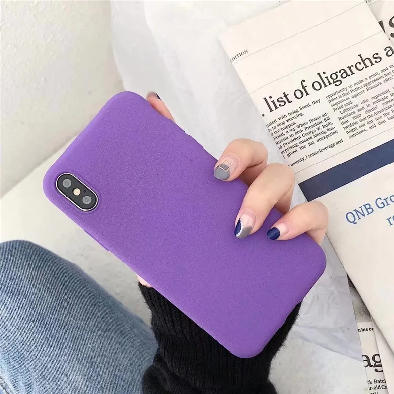 Роскошное фиолетовое матовый мягкий Tpu чехол для телефона для huawei Honor 8 9 10 lite 8X Max 6X 6A 7 7X 5X 5A 5C 6 Plus V10 7i играть 8C крышка - Цвет: Pruple