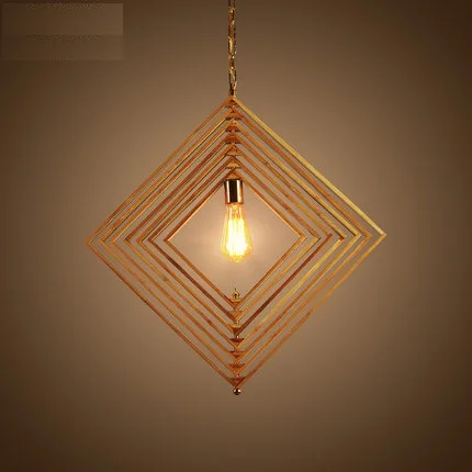 DIY Лофт стиль Дерево Бамбук Droplight Edison LED винтажные подвесные светильники столовая