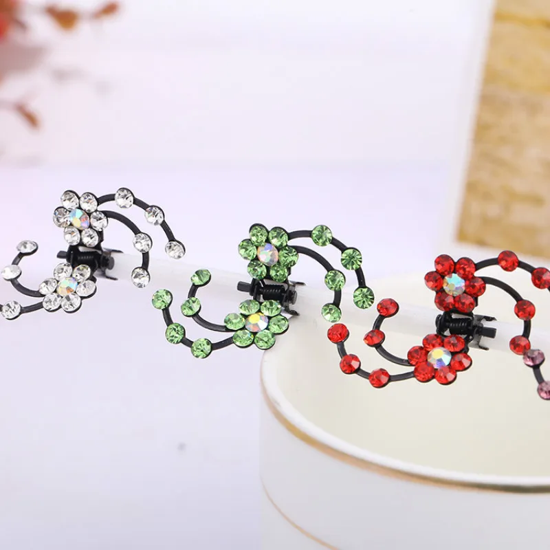 6PCS/1 Pack Wedding Bridal Hair Claws Women Mini Headwear Rhinestone Snowflake Clips Flower Hairpins Accessorie 2018 | Аксессуары для