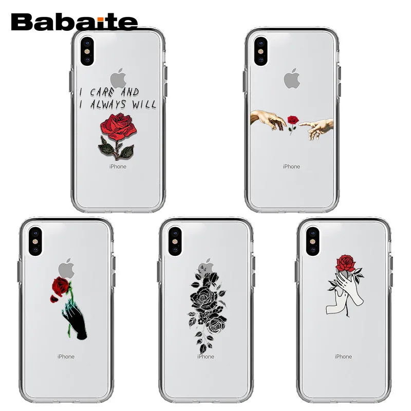 Babaite розами Мягкий силиконовый чехол для телефона из ТПУ с принтом &quotдля iPhone X Xs Xr