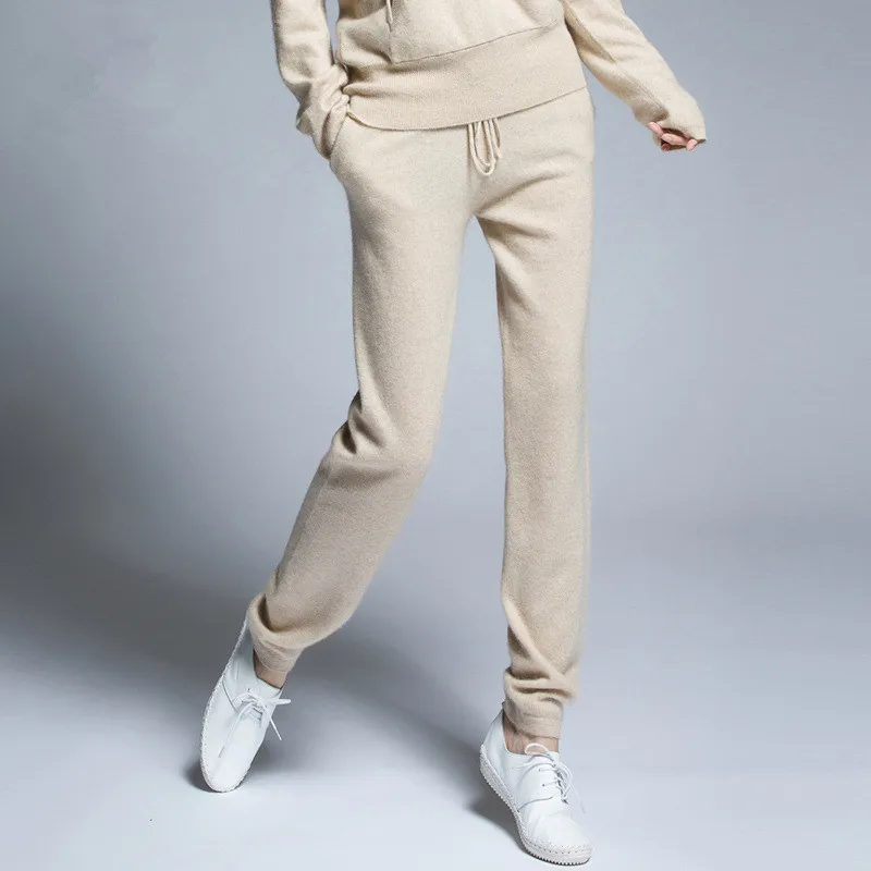 2 шт./комплект женские спортивные костюмы из кашемира и шерсти с капюшоном