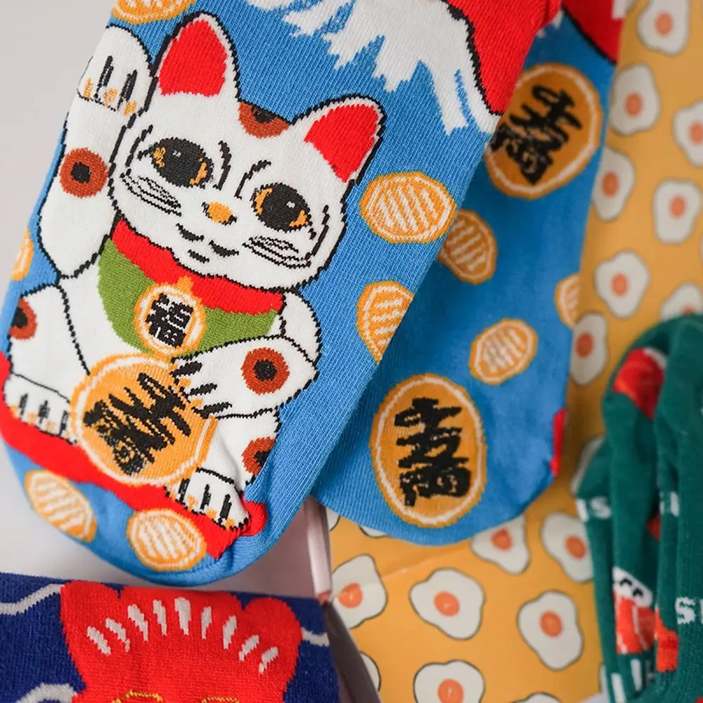 

Women's Cartoon Socks Creative Printing Cat Fish Sushi Pattern Art Funny Socks Japan Fashion Harajuku Cute Socks