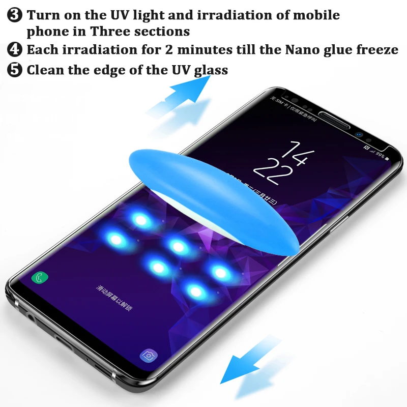 Sinzean 260 шт. 3D полное покрытие УФ Клей закаленное стекло для LG V30 /G8/V40/V50 клей Oppo find X с
