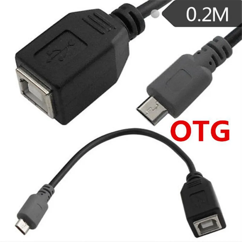 

20cm OTG Data Charging Connector Cable Cord USB2.0 BFemale to Micro 5pin B Male 0.2m