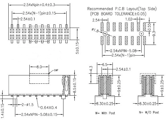 10 шт. SMT SMD 2X4 PIN двойной прямой ряд Женский контактный разъем 2,54 мм шаг разъем 2*4 8PIN 2x4P 2x4pin для печатной платы
