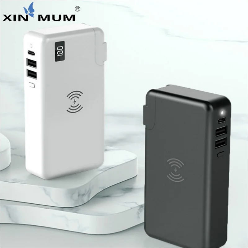 Qi Беспроводное зарядное устройство для iPhone Samsung Xiaomi Huawei и т. д. 10000 мАч Power Bank Dual Usb
