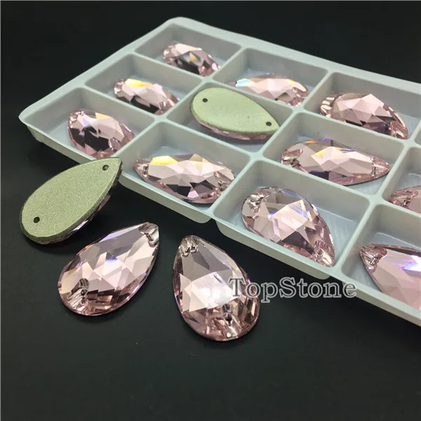 lt pink TopStone 3230, все цвета, K9, стекло, кристалл, капля, пришивной камень, плоская задняя сторона, каплевидное шитье, кристалл, платье, изготовление одежды - Цвет: lt pink