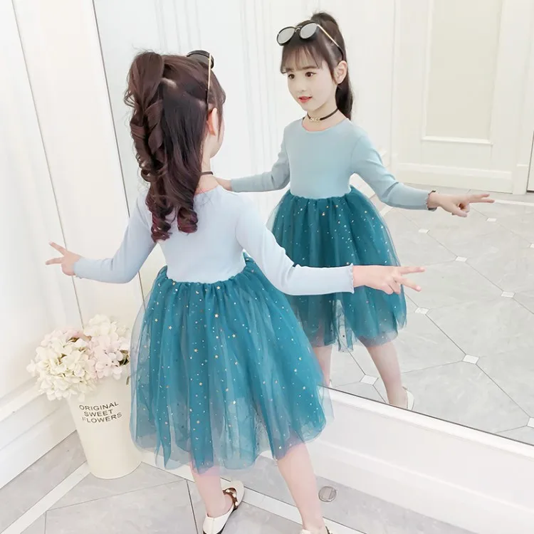 Синий DZIECKO/платье для девочек; коллекция года; Летний Детский Повседневный костюм; Детские платья для девочек; вечерние праздничные платья принцессы на Рождество - Цвет: Синий