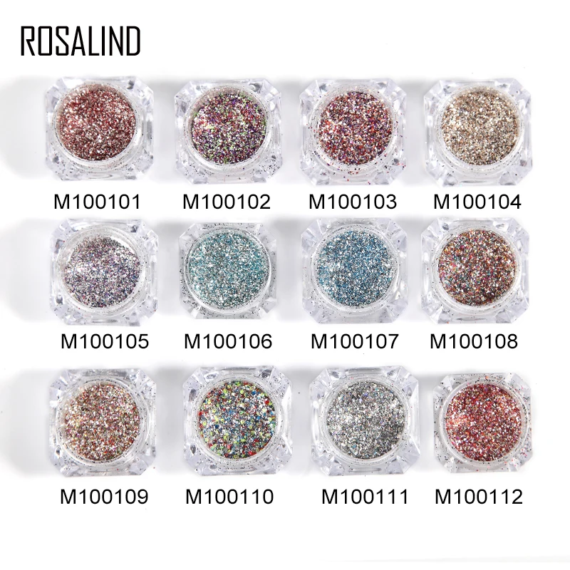 1 шт. Платиновый лак для ногтей ROSALIND магический эффект порошки яркий разноцветный