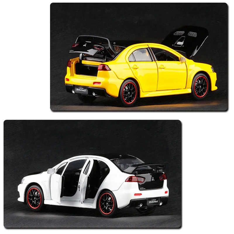Детская Игрушечная модель 1/32 Ratio Mitsubishi Wing God EVO, литая под давлением модель, игрушка со звуком и светильник, подарок на день рождения