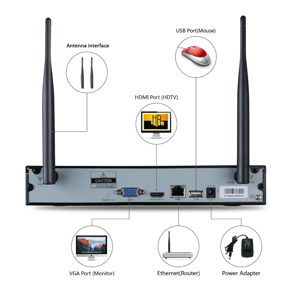 Новый список Plug and Play 8CH wifi беспроводной NVR комплект P2P 960P HD наружная ИК камера