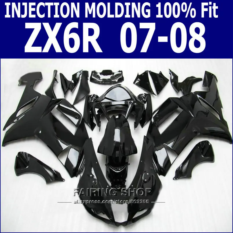Zx6r 2007 2008 обтекатель комплект для Kawasaki Ninja ZX-6R 07 08 материалы инжекционного литья