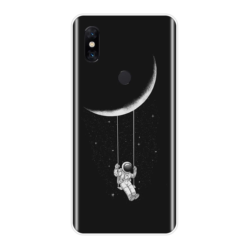 Задняя крышка для Xiaomi Mi Max 1 2 3 Звезда Луна Космос астронавт смешной силиконовый