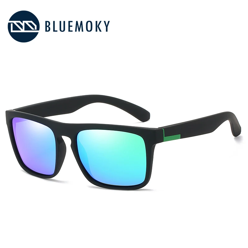 BLUEMOKY песочные Черные Квадратные Солнцезащитные очки Мужские UV400 поляризованные очки для мужчин фирменный дизайн для вождения Полароид солнцезащитные очки для женщин - Цвет линз: 004