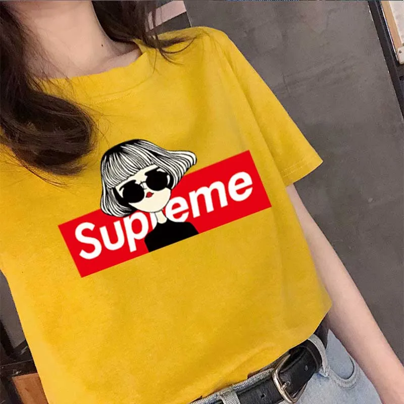 Ladies Tops for Summer Hong Kong Tide Short Sleeve Polyester Tees Casual Fashion Design T Shirt Femme Sweet Women Tee-shirt | Женская