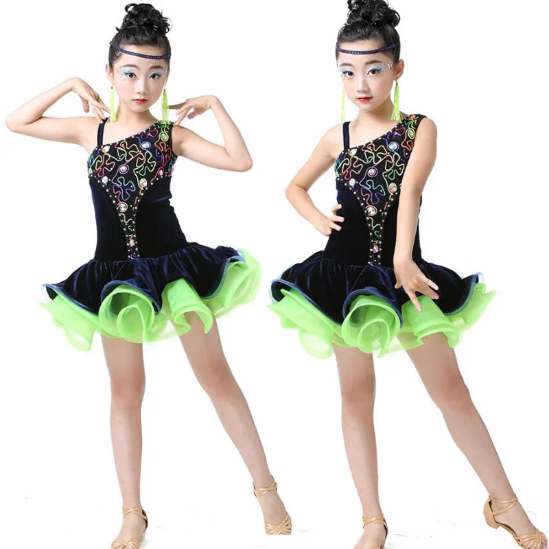 

Платье для Бальных латинских танцев, Детские Балетные джазовые костюмы для выступлений, платья для конкурсов и катания на коньках, бальные костюмы