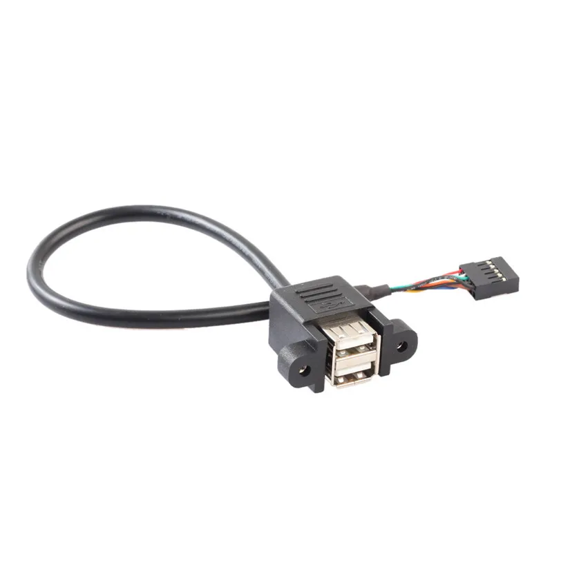 Штабелируемый двойной USB 2 0 A гнездовой к материнской плате 9 контактный кабель