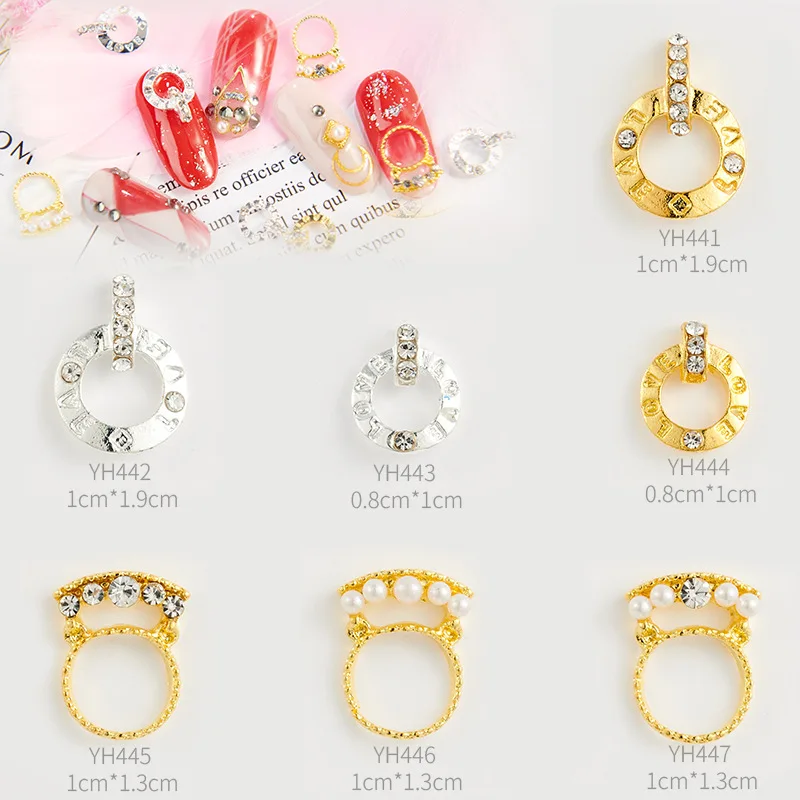 

Nails Art Accessories- 100Pcs 3D Metal RINGS Nail Decoration/Charms/Studs,Nails 3D Jewelry Nail Rhinestones And Charms Rhineston