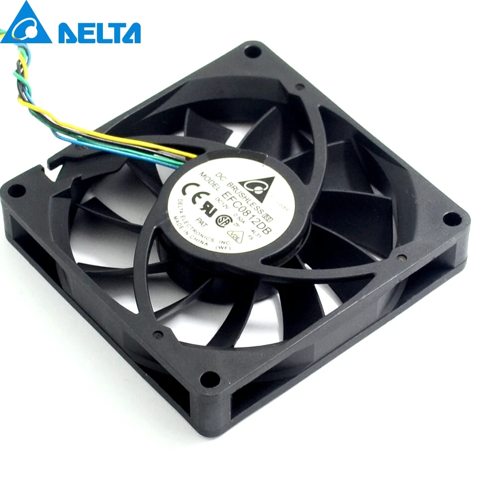 1 шт. 8 см 80 мм 8015 8*8*1,5 см 80*80*15 мм 12V 0.5A 4-провод PWM Fan EFC0812DB охлаждения Delta