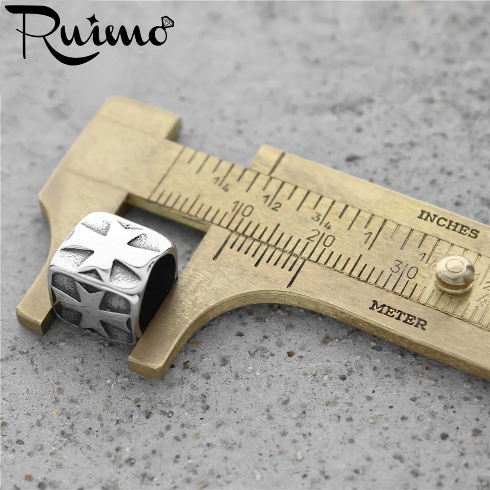 Бусины RUIMO из нержавеющей стали 316L в стиле панк с большим отверстием для