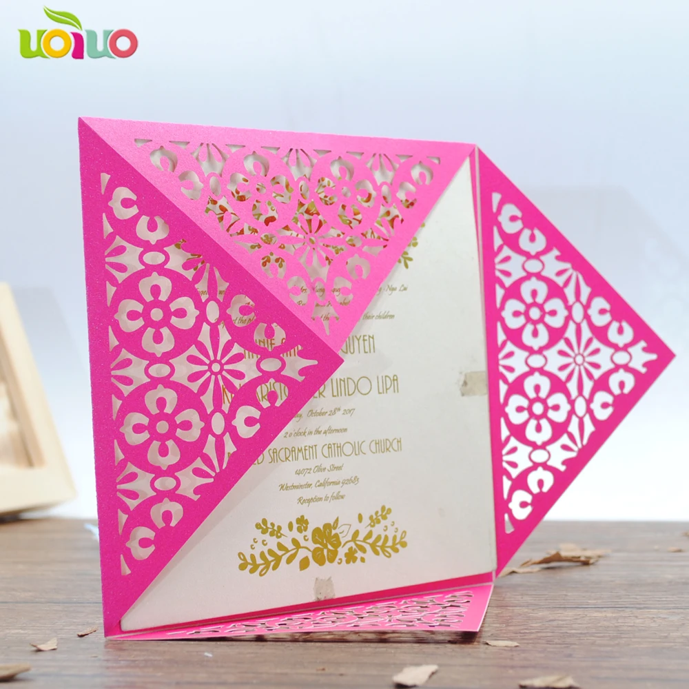25 настраиваемых открытых четырехсторонних пригласительных открытий с лазерной