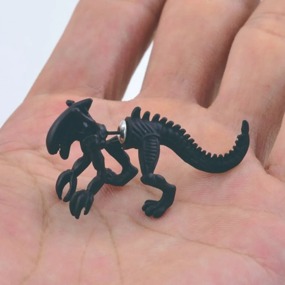 1 Pcs Cool Punk Style Rock Temptation Alloy Dinosaur Dragon Ear Cuff Wrap Earrings Piercing #289832 | Украшения и аксессуары