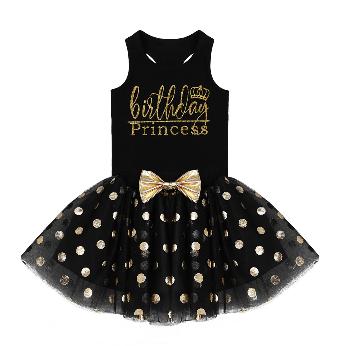 Нарядная блестящая одежда в горошек для маленьких девочек на день рождения