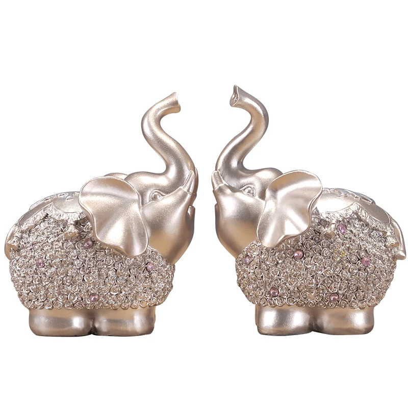 

Happy elephant ornaments home accessories creative wine cabinet TV cabinet living room crafts European entrance wedding gifts