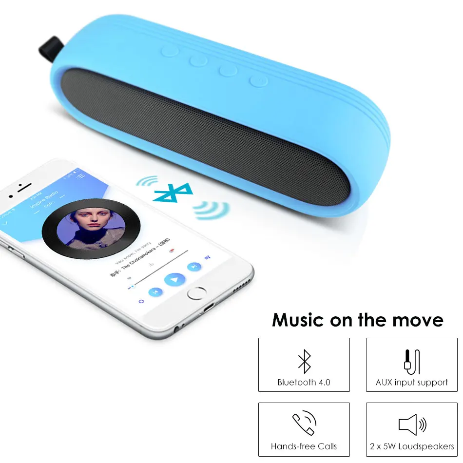 CRDC Портативный беспроводной Bluetooth динамик Колонка коробка бас мини сабвуфер