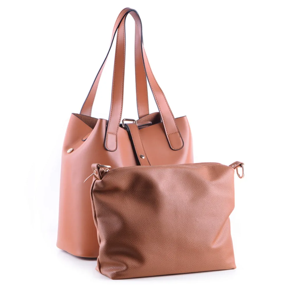 Винтажная очень большая сумка-ведро женская 3-полосная Повседневная