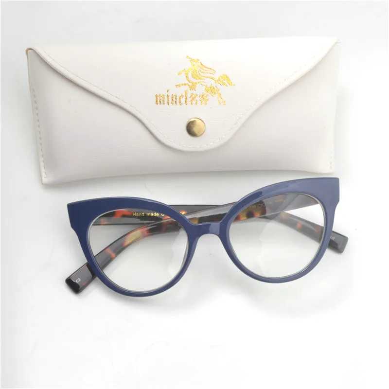 Женские и мужские очки для близорукости MINCL синие поляризационные по рецепту от 0