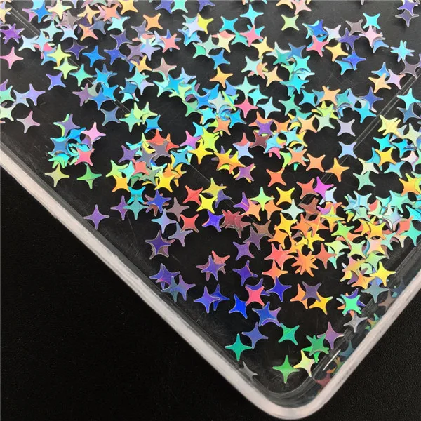 5mm Cross Star 20 г/упак. Размер лазерные Серебристые ультратонкие ногти блестки для дизайна ногтей украшения боди-арт живопись украшения для ногтей своими руками - Цвет: 5mm Cross Star