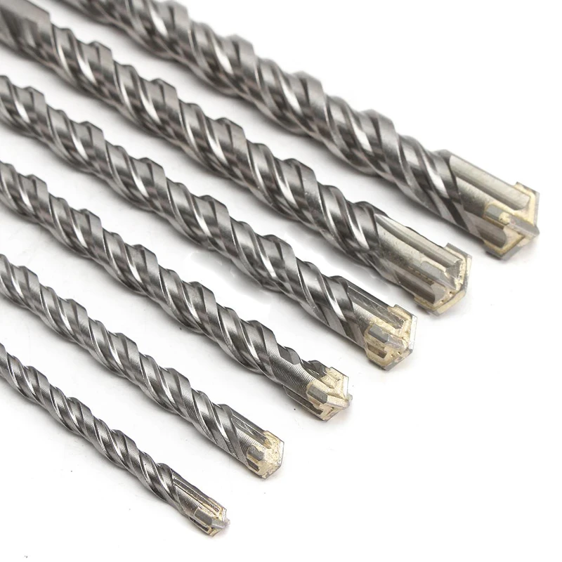 

160mm Electric Hammer Drill Bits 5/6/8/10/12/14/16mm Cross Type Tungsten Steel Alloy SDS Plus for Masonry Concrete Rock Stone