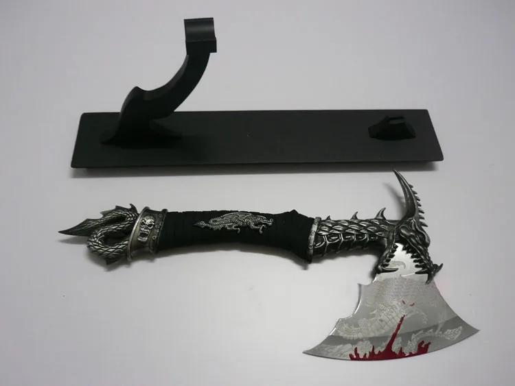 S0140 EXORCISING FIRE FLYING DRAGON AXE AX черная кожаная ручка с подставкой 14&quot|handle leather|handle axehandle