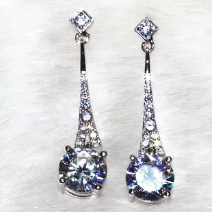 Модный Журнал серьги для невесты булавки и иглы цинковый сплав AAA циркон 26 камень