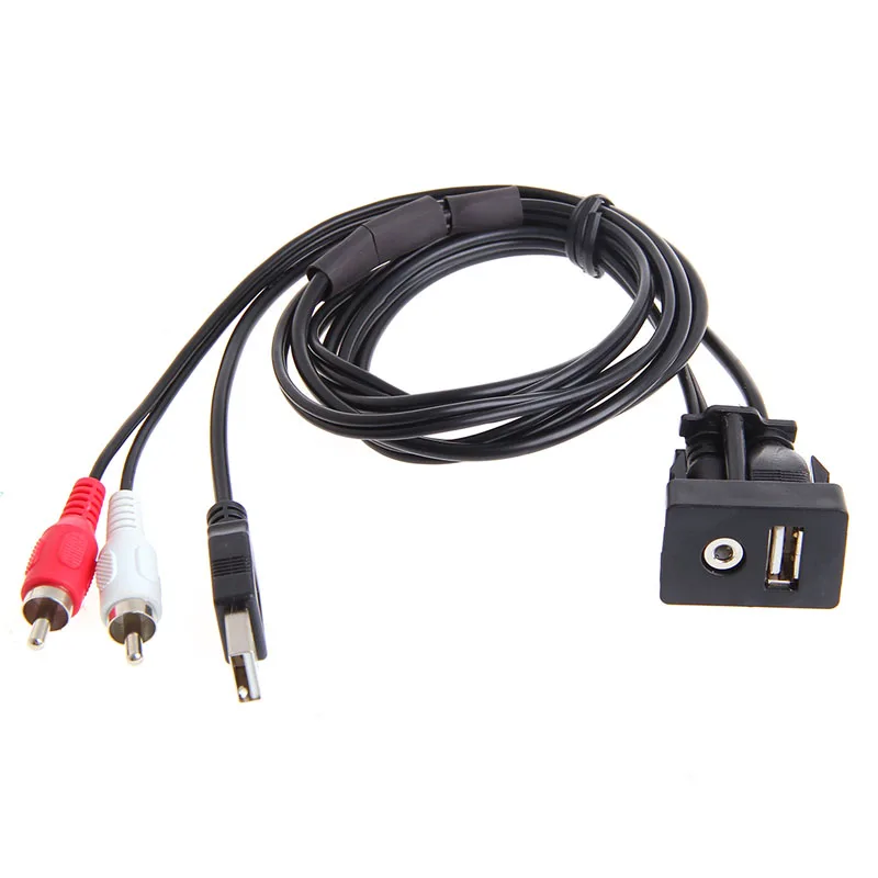 1 м 3 5 мм USB стерео кабель AUX Female до 2 RCA Male Car Boat Mot Flush Mount hyq| |