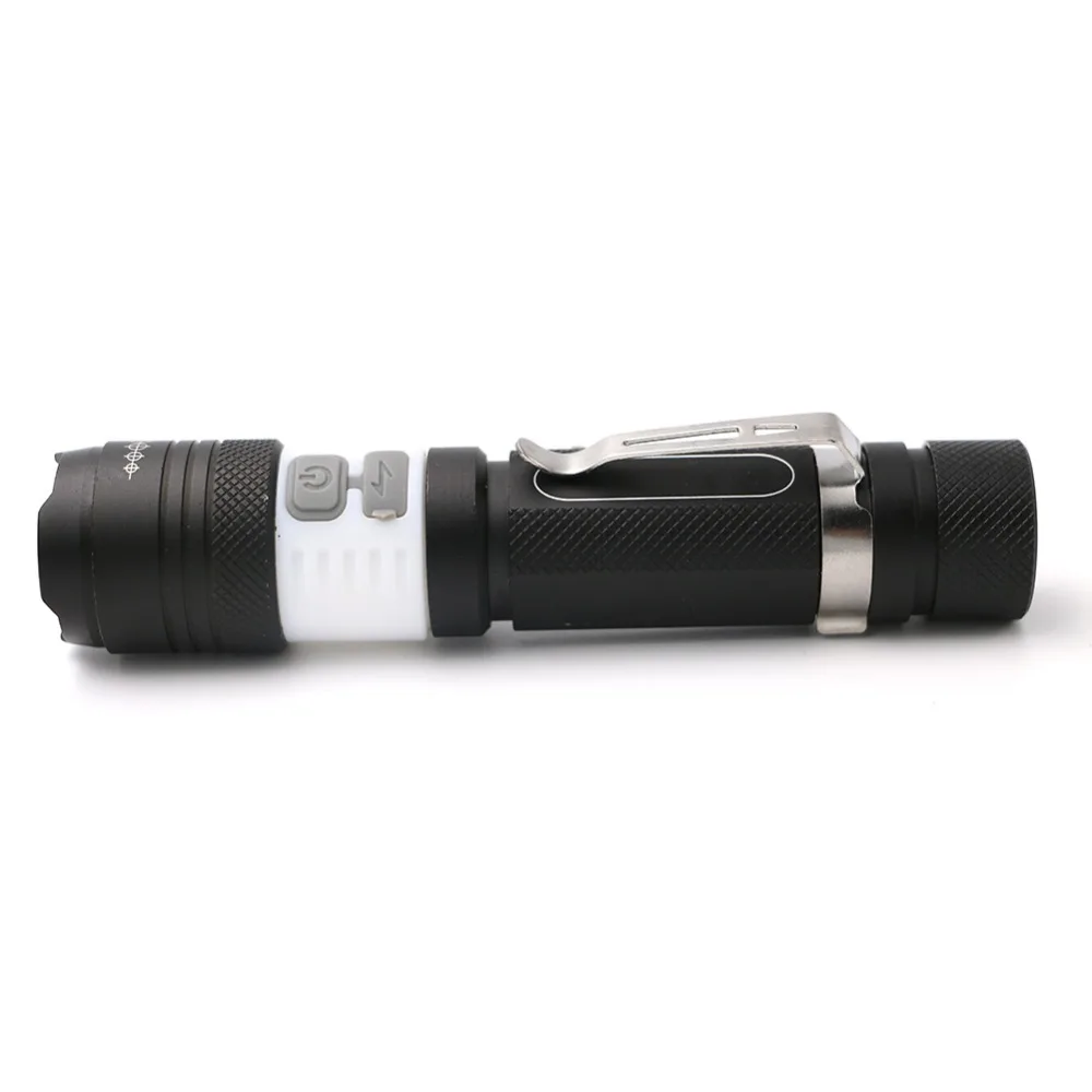 USB Handy LED Torch Usb Flash Light Pocket Rechargeable Flashlight 3 Modes Zoomable Lamp For Hunting By 18650 Battery | Лампы и