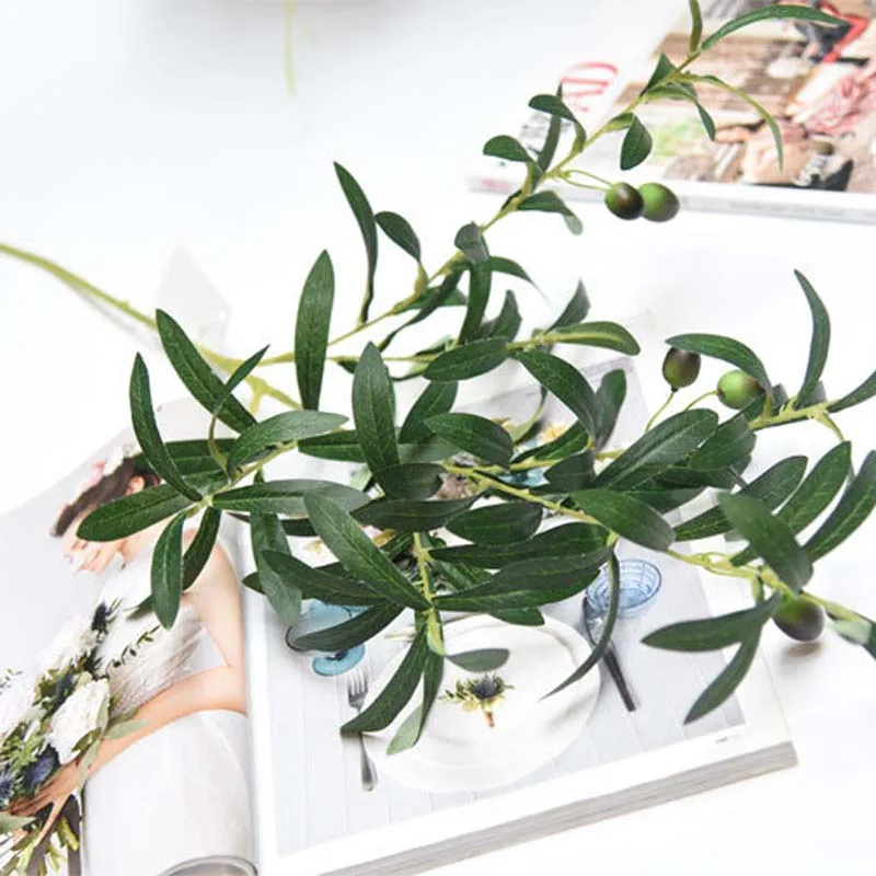 10 Olive Branches/Piece Nordic Fake Plant Wedding Decoration Plants Fausse Plante Artificial Room Decor Farmhouse | Дом и сад