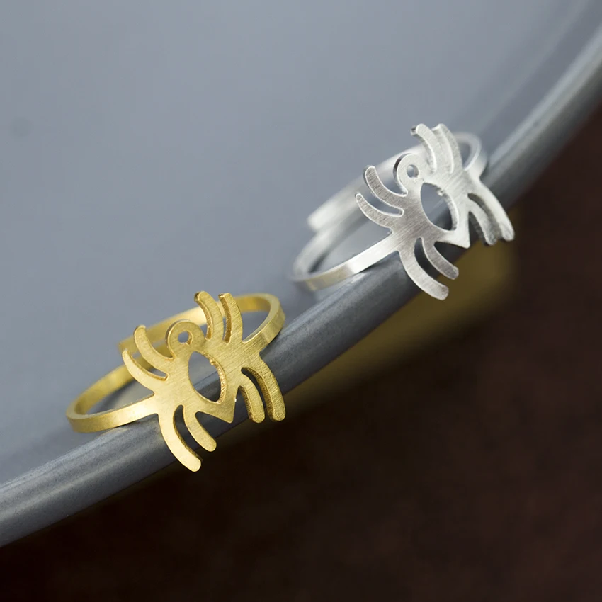 Gold Color Anillo Hombre Geometric Jewelry Stainless Steel Delicate Spider Adjustable Rings For Women Men Birthday Gift | Украшения и