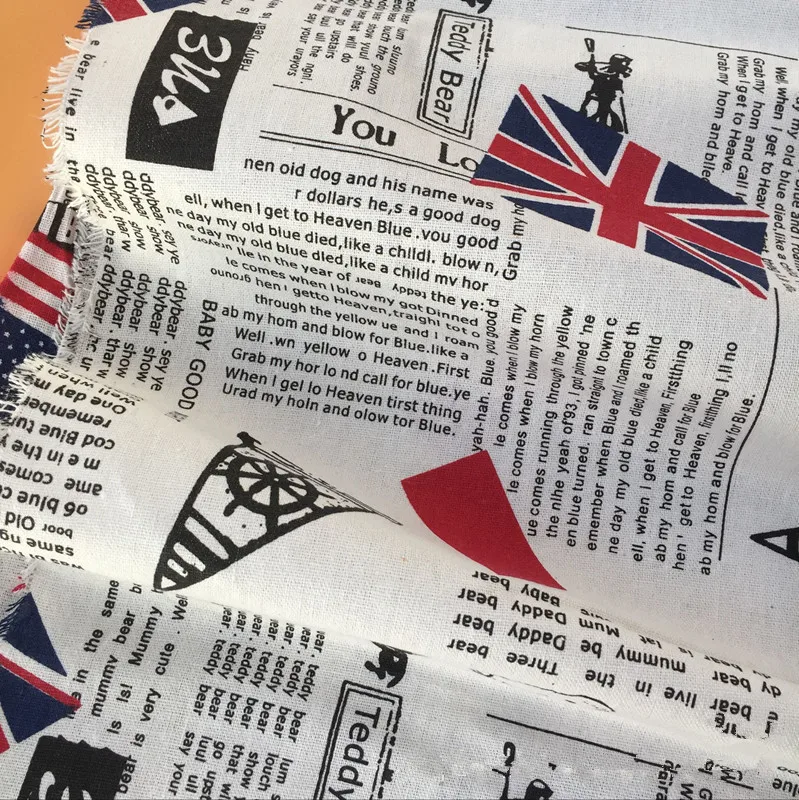 50x150 см хлопчатобумажная льняная ткань сделай сам ZAKKA Декор для дома газета Union Jack