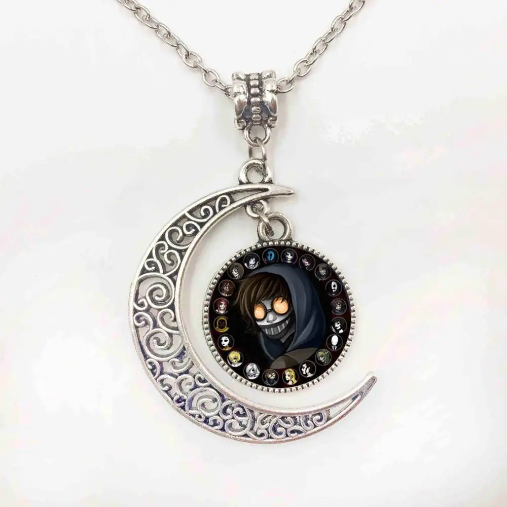 16Necklace20mm Модный аксессуар, подарок для детей, горячая распродажа, Creepypasta, жуткая паста, Тиччи Тоби, ожерелье, стеклянная бронзовая подвеска, цепочка, Джефф убийца, HZ1 - Окраска металла: 16Necklace20mm