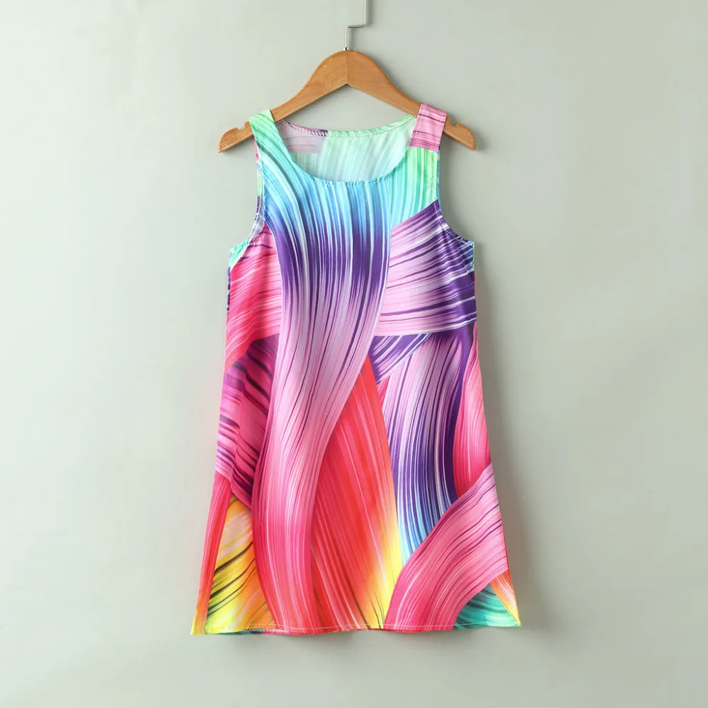 Teen Dress Toddler Kid Girl Sleeveless 3D Cartoon Print Dresses Casual Clothes New 2019 Summer A1 | Детская одежда и обувь