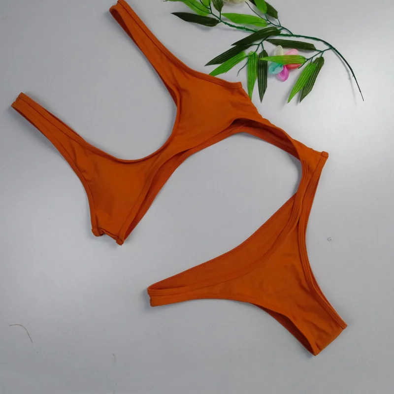 Новинка 2019 Цельный купальник с вырезами женский пуш-ап купальники открытой