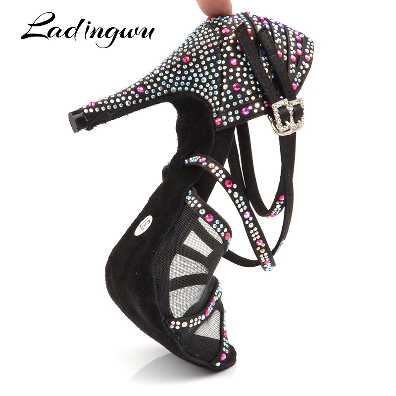 Ladingwu Dance Shoes Women Salsa Sneakers Dance Shoes Satin and Net Comfortable Ballroom Dance Shoes Brown Red Apricot Black